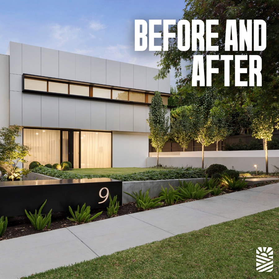 Before and after landscaping